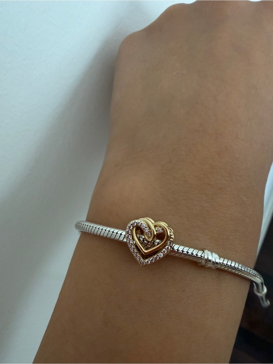 Pandora Jewelry - 14K Gold Plated Two-Tone Pandora Pave Heart Charm